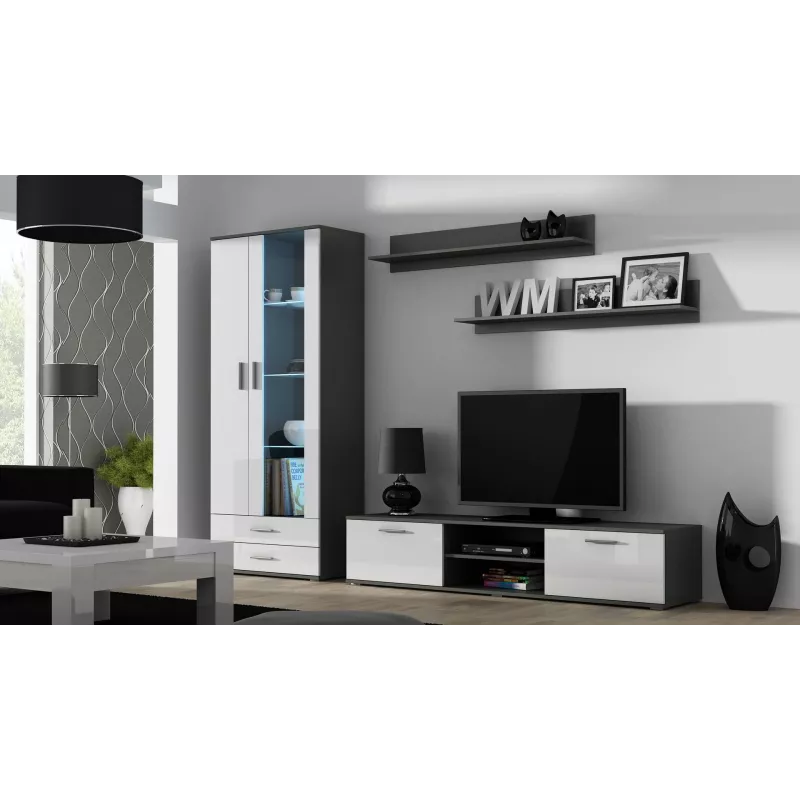 Cama tv-standaard SOHO 180 grijs/wit glanzend