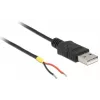 Delock kabel USB2.0 Type-A-stekker > 2 x open kabeleinden - 1,5 m - zwart (85664)