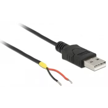 Delock kabel USB2.0 Type-A-stekker > 2 x open kabeleinden - 1,5 m - zwart (85664)