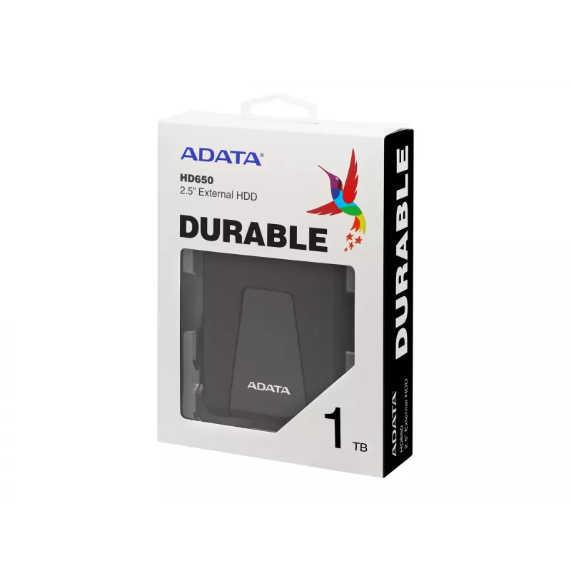 ADATA DashDrive Durable HD650 externe harde schijf 1 TB 2,5 inch USB 3.2 Gen 1 (3.1 Gen 1) zwart