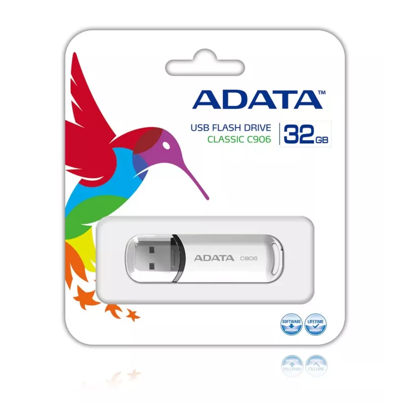 ADATA Classic Series C906 - USB-stick - 32 GB - USB 2.0 - wit