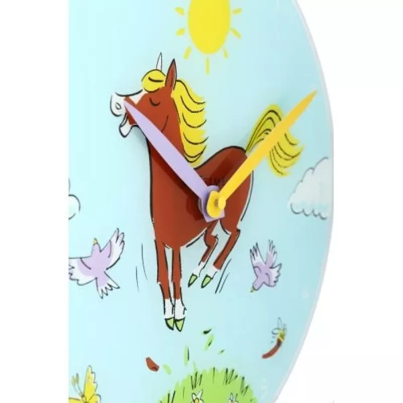 NeXtime klok 8812 Jump for joy, Ø30 cm, wandklok, blauw/meerkleurig