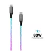 FIXED FIXDLED-CC-RA USB-C naar USB-C oplaadkabel met PD-ondersteuning en vaste lengte, geïntegreerde regenboog-LED