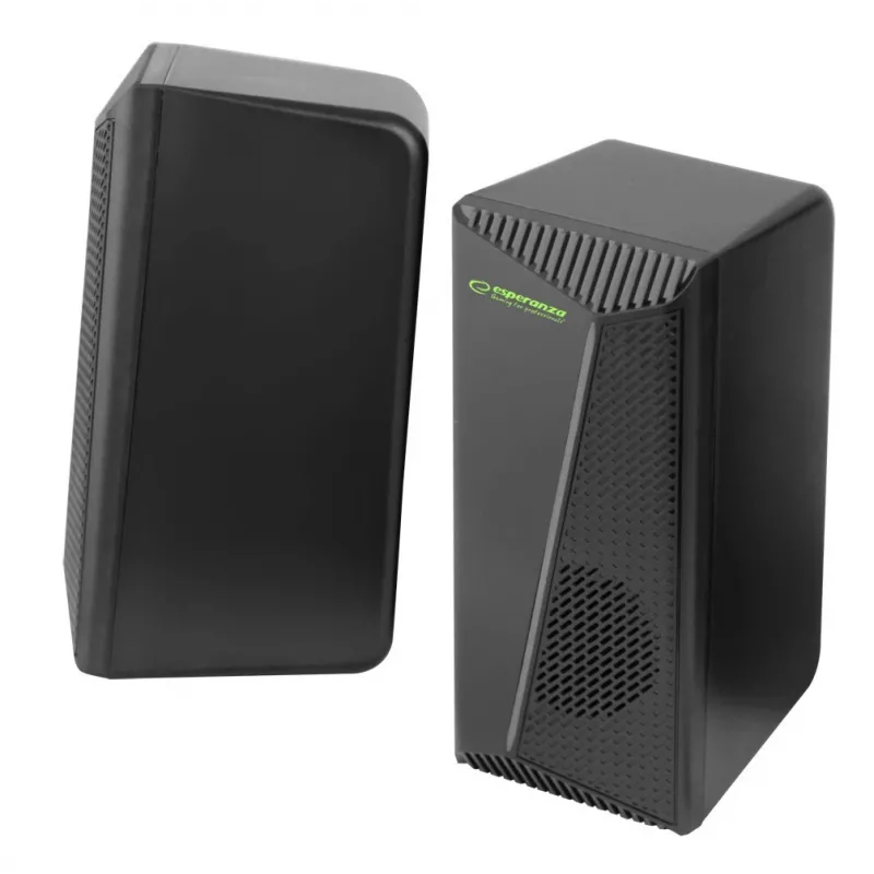 Esperanza EGS106 Rainbow Nortec 2.0-luidsprekers, 6 W (2x3 W), USB-voeding, 3,5 mm minijack, RGB-led, zwart