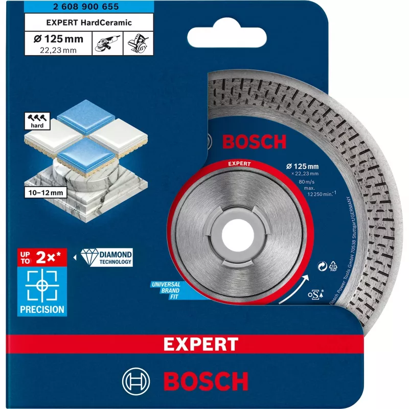Bosch EXPERT HardCeramic 2608900655 diamantslijpschijf, 125 x 22,23 x 1,4 mm