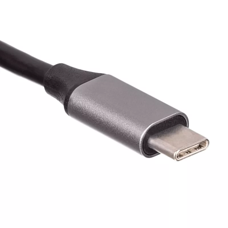 Akyga AK-AD-66 USB-C-hub met 3x USB 3.0 en Gigabit Ethernet, 15 cm, zwart