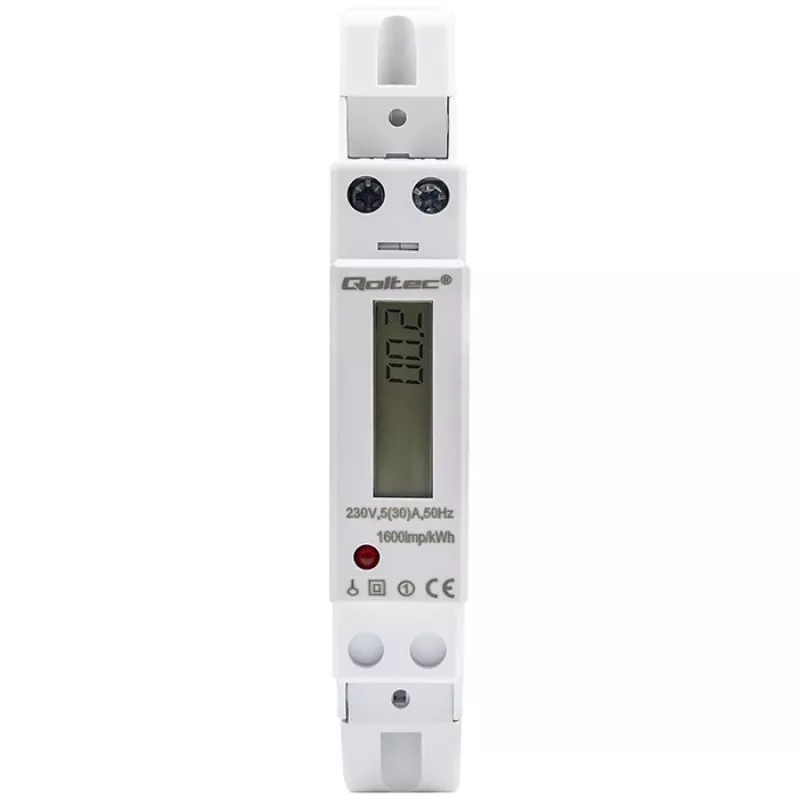 Eenfasige elektronische meter QOLTEC 50993 230V 30A
