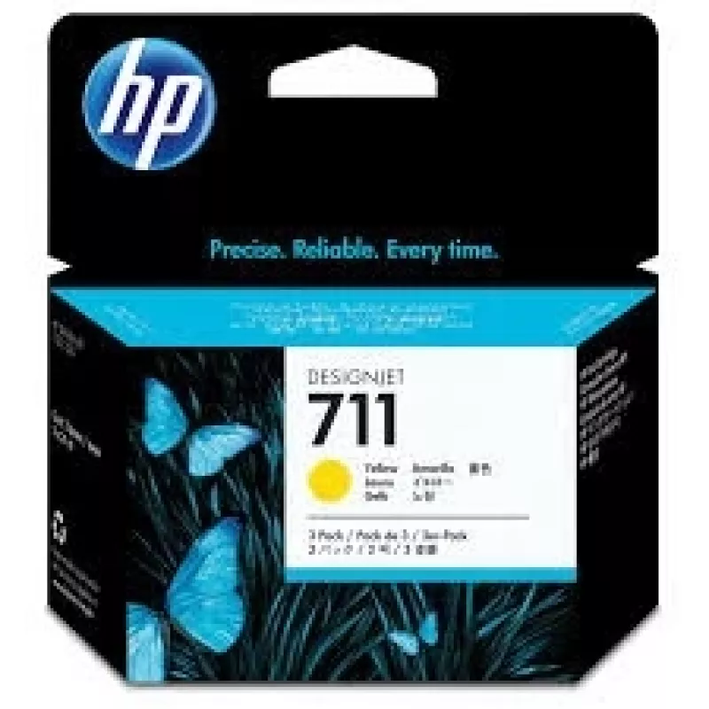 HP 711 3-pack (CZ136A) inktpatroon, geel (SPEC)