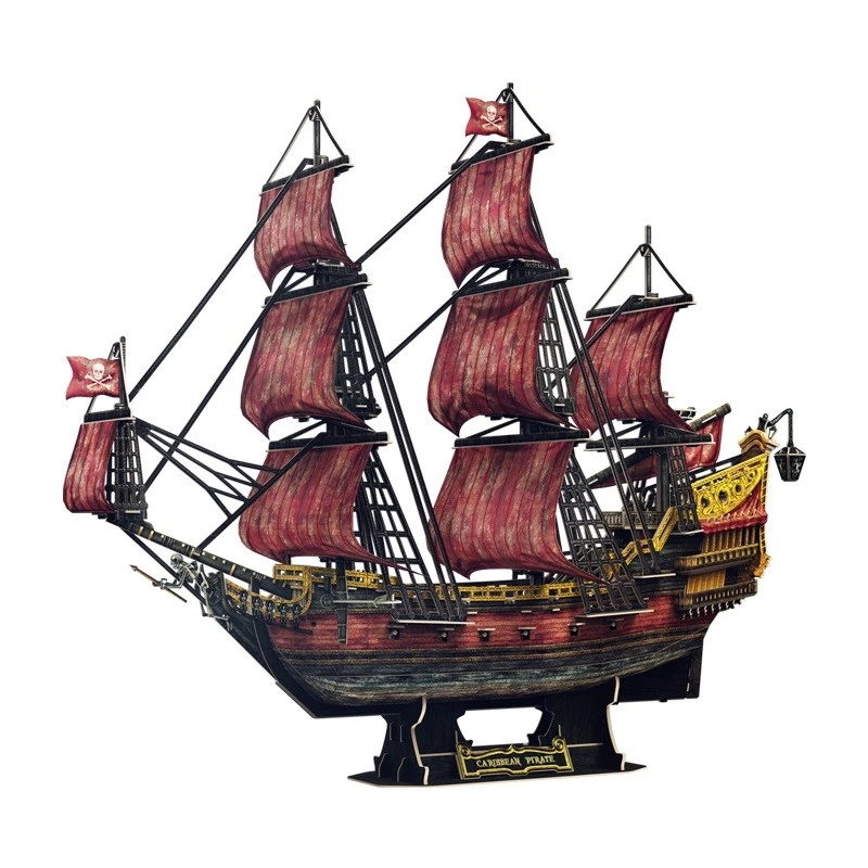 3D-puzzel cubicfun Queen Anne's Revenge Anniversary Version – model 306-T4040H, verzamelschip om in elkaar te zetten