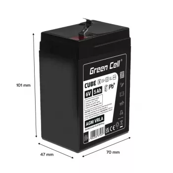 UPS-batterij Verzegelde lood-zuur Green Cell AGM6V5AH-J 6 V 5 Ah