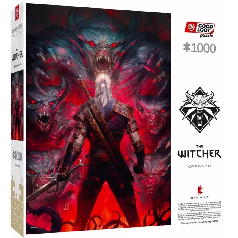 Good Loot Comic Book Puzzle: The Witcher (Wiedźmin) Corvo wit, 1000 stukjes