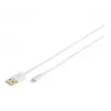 DIGITUS - Lightning-kabel - Lightning (M) naar USB (M) - 1,0 m - dubbele isolatie - wit - gegoten - voor Apple iPad/iPhone/iPod (Lightning) (DB-600106-010-W)