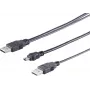 ShiverPeaks 77151 USB-kabel Mini-B naar 2x A Y-kabel, 1 m, zwart