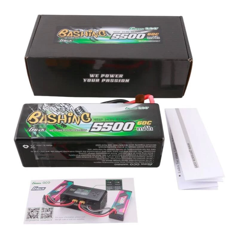 Gens ace G-Tech 5500mAh 4S1P 14.8V 60C HardCase RC-auto LiPo-accu
