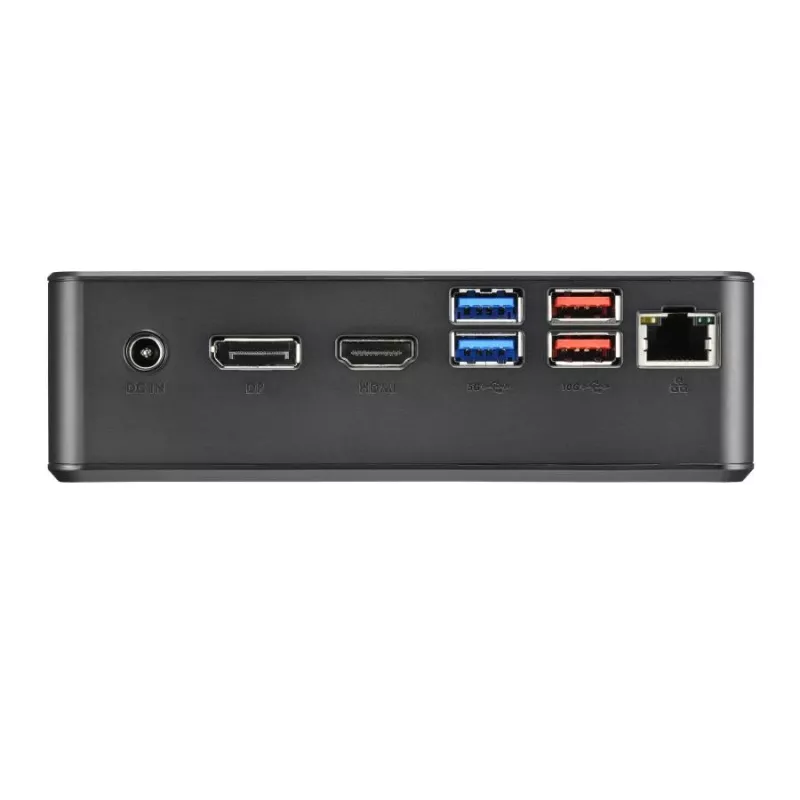 Shuttle XPC Nano PC NC40U, Intel Celeron 7305U, 1x HDMI, 1x DP, 1x USB-C/DP, 6x USB3.2, 1x 2,5-inch-insteekslot, 2x M.2, 1x LAN, RAID, 24/7 continu gebruik, incl. VESA & standvoet