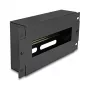 Delock 67320 10" installatieautomatenstrip met afdekking en DIN-rail, 3U, metaal, zwart