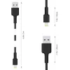 AUKEY CB-AL05 Lightning-naar-USB-A MFi-nylonkabel, 2 m, zwart