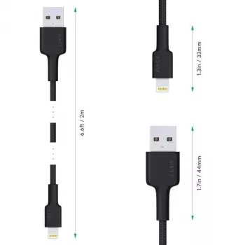 Lightning-kabel AUKEY CB-AL05 1 m zwart