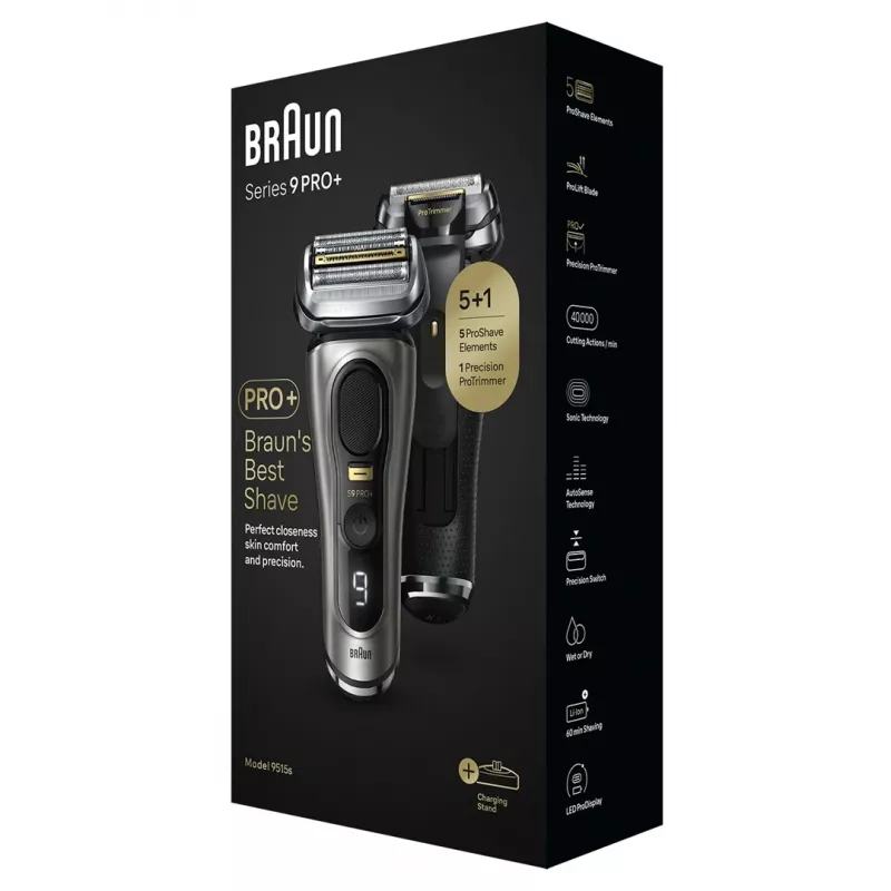Braun Series 9 Pro+ 9515s elektrisch scheerapparaat - nat & droog, metallic