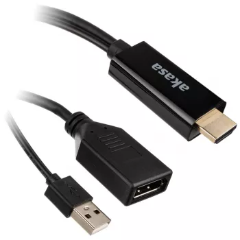 HDMI-naar-DisplayPort-adapterkabel Akasa AK-CBHD24-25BK