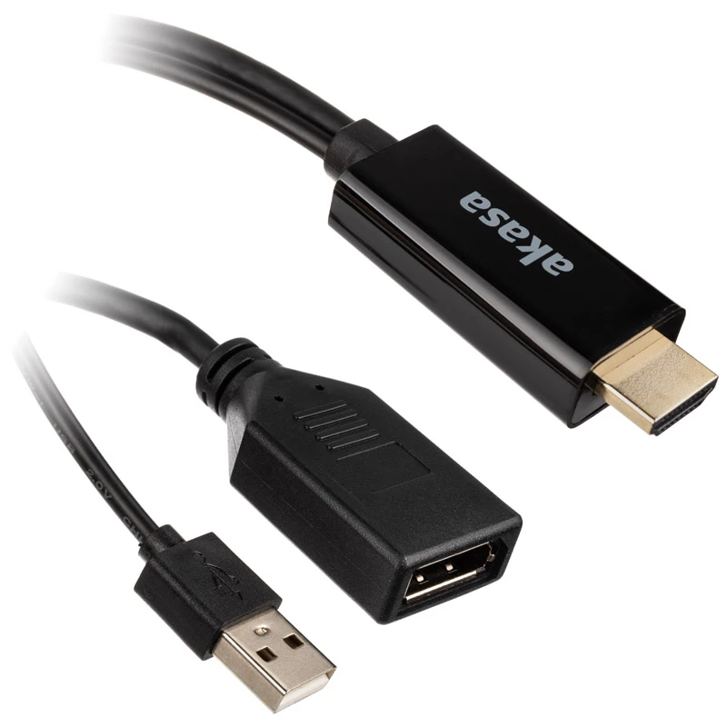 HDMI-naar-DisplayPort-adapterkabel Akasa AK-CBHD24-25BK