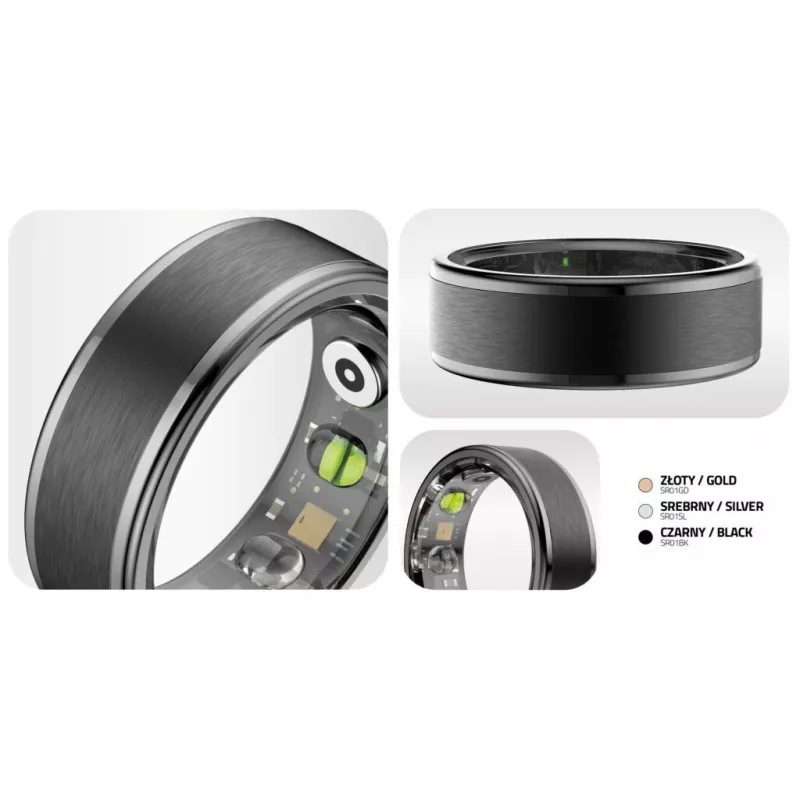 Smart ring Manta SR01BK-57 Black, hartslag en bloedzuurstof, IP68