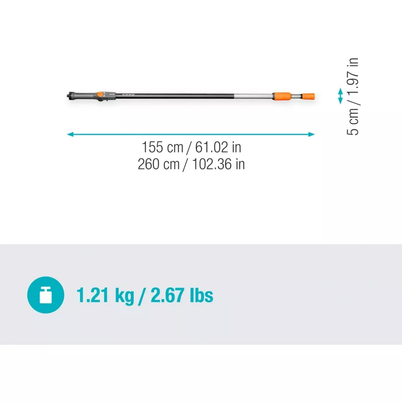 Gardena Cleansystem telescoopsteel M-XL, 155–260 cm