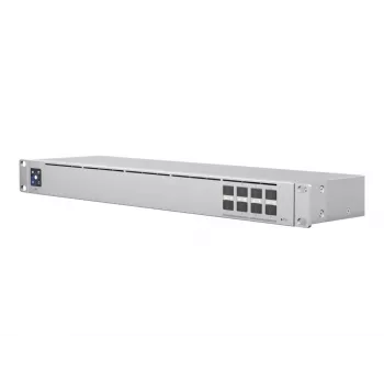 Managed L2-netwerkswitch UBIQUITI USW-Aggregation — 8 SFP+-slots, 10G-ondersteuning, ventilatorloos, 1U-rack, zilver