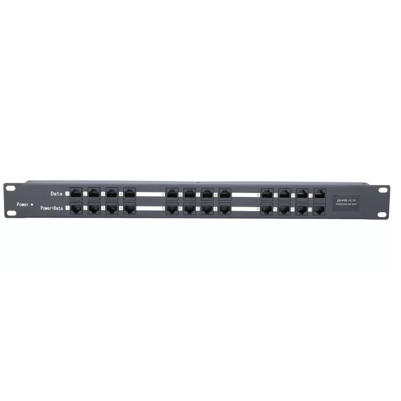 Extralink PoE-injector 12 poorten 12x 100Mb/s RJ45, rackmount