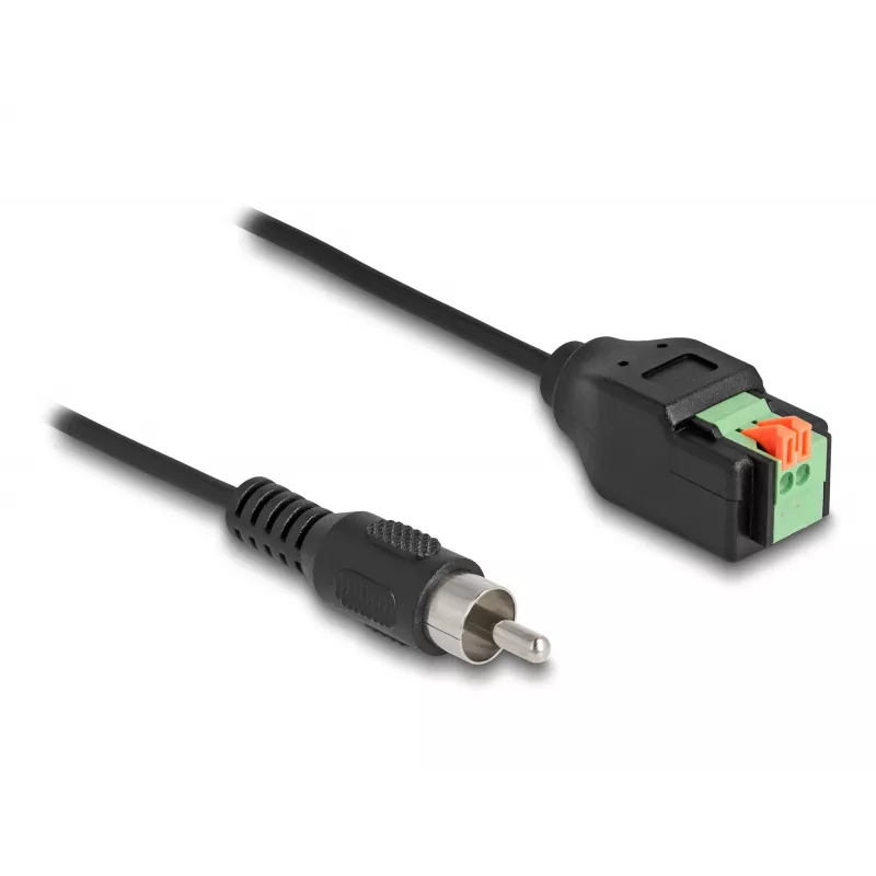 DeLOCK kabel RCA-stekker naar klemmenstrookadapter met drukknop 15 cm