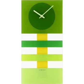 NeXtime wandklok 2855gn Bold Stripes, 19 x 38 cm, wand, groen