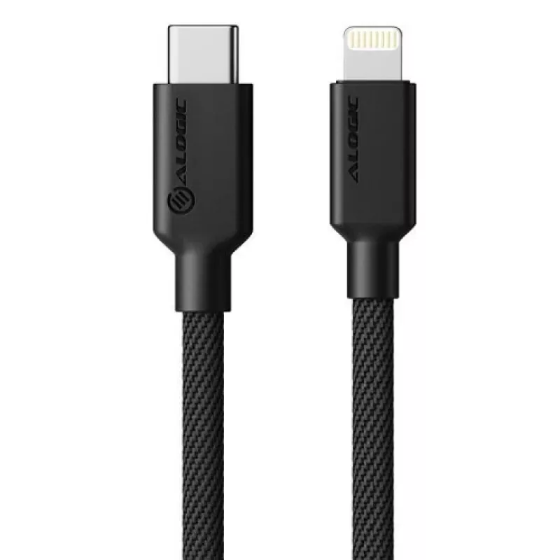Alogic USB-kabel 2.0 USB-C stekker – Lightning stekker 1m zwart