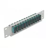 Glasvezel patchpaneel DeLOCK 10 inch 12 poorten SC duplex aqua 1U grijs