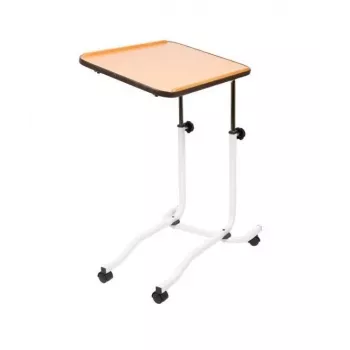 Nachtkastje Mobilex BRAK compact design met opbergruimte, rechthoekig tafelblad, 4 zwenkwielen met rem, hoogte 61–87 cm, 540×410 mm