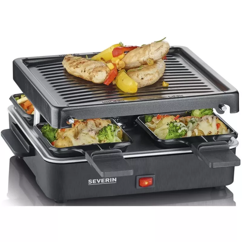 Severin mini raclette grill 4 kleine antiaanbakpannetjes 600 W