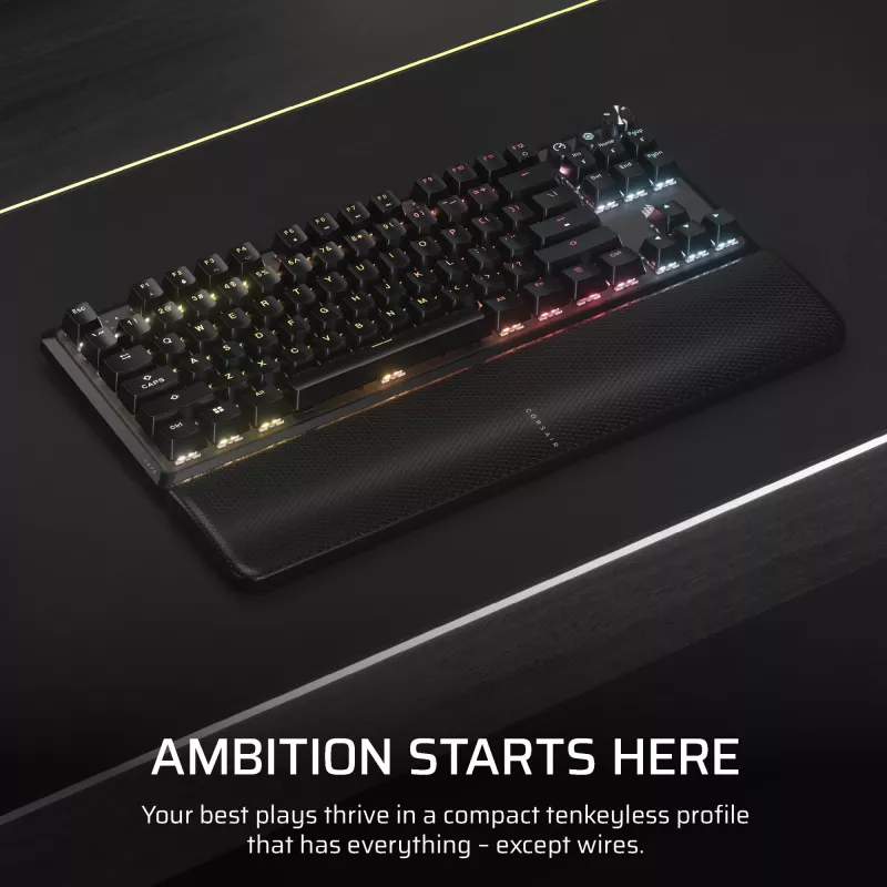 Corsair K70 CORE TKL toetsenbord gaming USB + RF draadloos + Bluetooth QWERTZ Duits zwart