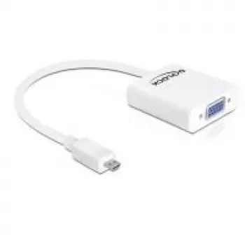 Videokabeladapter DeLOCK 65347 VGA D-Sub naar HDMI type D Micro wit