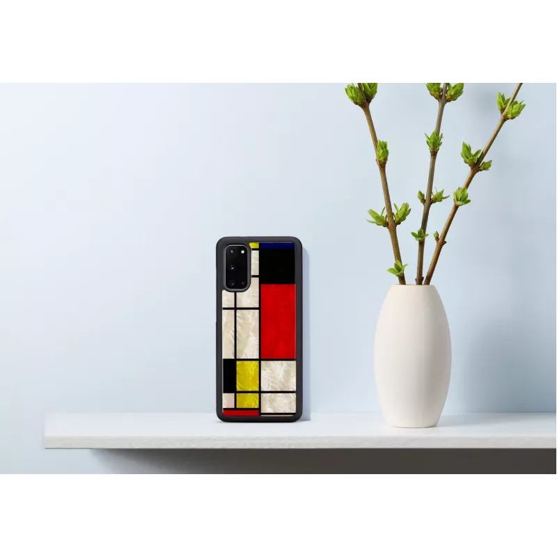 Hoes iKins voor Samsung Galaxy S20, zwart Mondrian-design