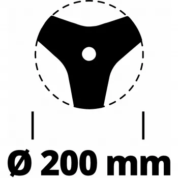 Bosmaaierblad Einhell 3405083 roestvrij staal 20 cm zwart