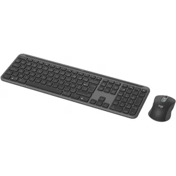 Logitech Signature slank Combo MK950 - toetsenbord-muisset - 100% - volledige grootte - draadloos - Bluetooth 5,1 LE - AZERTY - Frans - grafiet (920-012485)