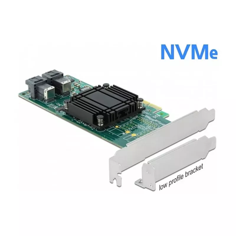 DeLOCK PCI Express x8 kaart naar 2 x interne SFF-8643 NVMe low profile formaat