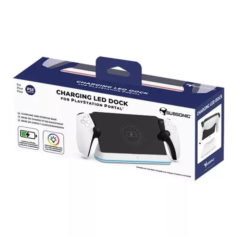 Laadsysteem Subsonic SA5708 voor Playstation Portal bedraad zwart wit