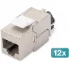 Digitus Cat.6A afgeschermde Keystone-module met intelligente kabelmanager, 12 stuks, zilver