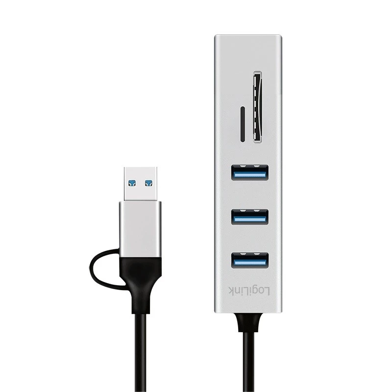 USB 3.0 hub USB-A, SD/microSD-slot, 2in1