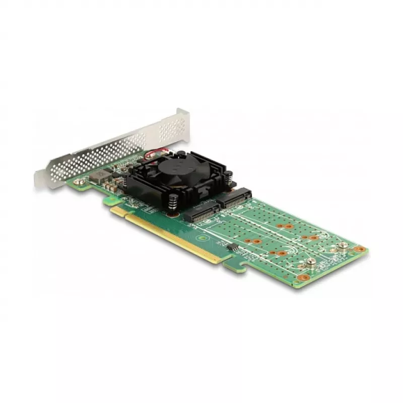 DeLOCK PCI Express x16-kaart naar 4 x interne NVMe M.2 Key M – low-profile formaat