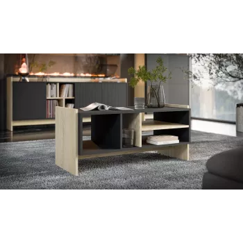 Cama PORTO bank/tafel 100x50x46 eiken/zwart