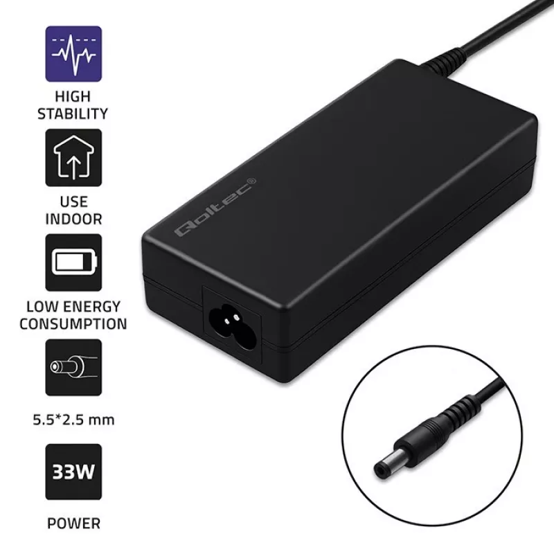 Desktop-voeding QOLTEC 60W 12V 5A voor draagbare apparaten