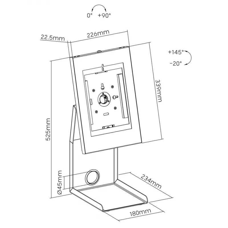 POS-standaard voor tablet en bonprinter MACLEAN MC-336 – ondersteunt apparaten tot 1 kg