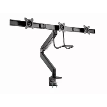 Bureaumonitorbeugel GEMBIRD MA-DA3-03, 3-arm, gasveer, VESA 75–100x100, ondersteunt 3 displays tot 27 inch, max 18 kg, zwart