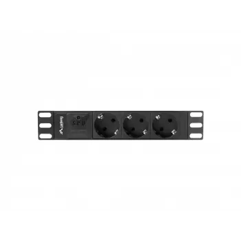 Lanberg PDU-03E-0200-BK Power Distribution Unit (PDU) 3 AC-uitgangen 1U zwart